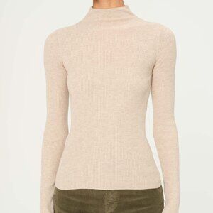 DL1961 Long Sleeve Natural Biscuit Turtleneck Sweater Tee NWT M Sustainable